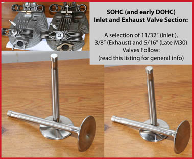 SOHC Valve Information